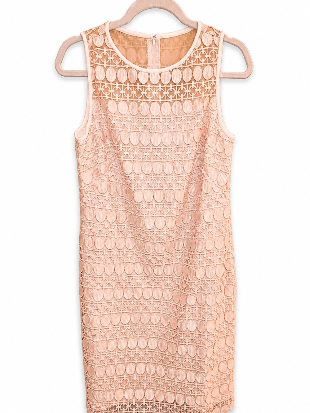 Lauren By Ralph Lauren Blush Pink Sleeveless Lace Sheath Dress Sz 8 NWT